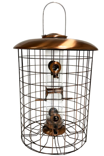 Woodlink Squirrel-Resistant Brushed Copper Seed Tube Feeder Flying Colors