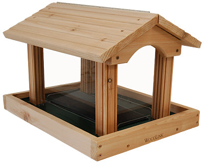 Woodlink Professional Cedar Large Hopper Feeder Flying Colors