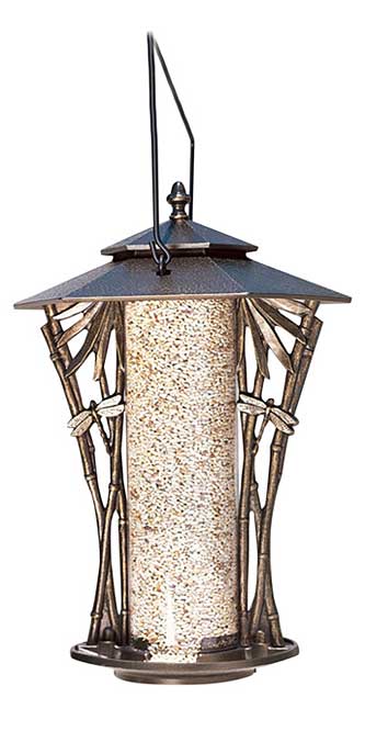 Whitehall Dragonfly Silhouette Bird Feeder, French Bronze Flying Colors