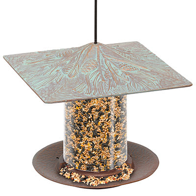 Whitehall Pinecone Tube Bird Feeder, Copper Verdi Flying Colors