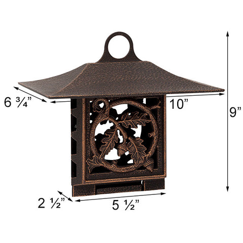 Whitehall Oak Leaf Suet Feeder, Oil Rub Bronze Flying Colors