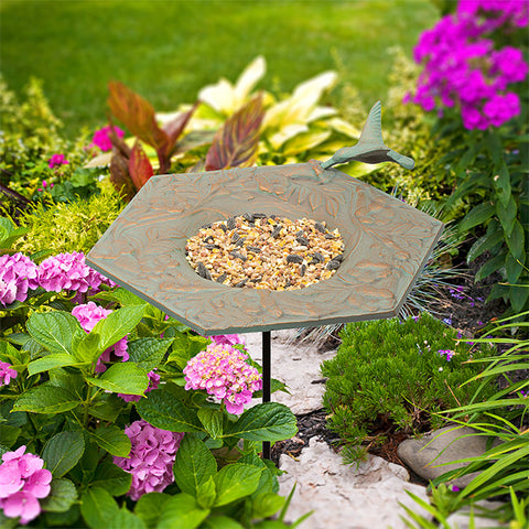 Whitehall Hummingbird Garden Bird Feeder, Copper Verdi Flying Colors