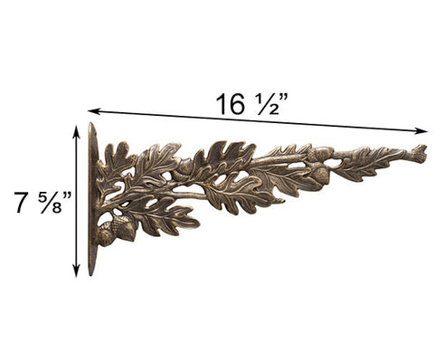Whitehall Oak Leaf Nature Hook, French Bronze, 15.25" Flying Colors