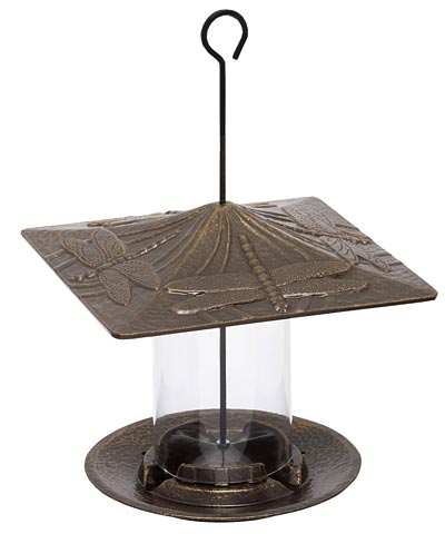 Whitehall Dragonfly Tube Bird Feeder, French Bronze Flying Colors