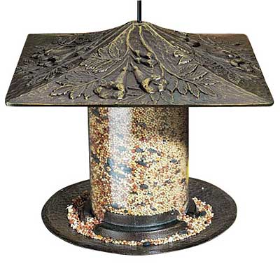 Whitehall Trumpet Vine Tube Bird Feeder, French Bronze Flying Colors