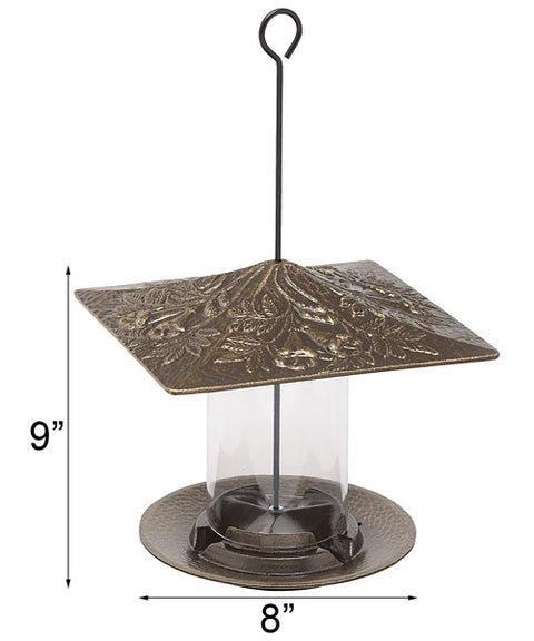 Whitehall Trumpet Vine Tube Bird Feeder, French Bronze Flying Colors