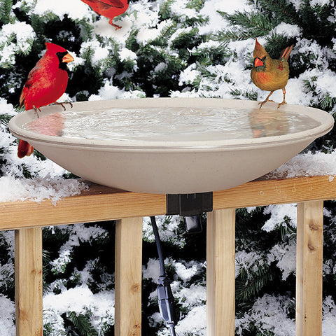 Allied Precision Deck Mounted Heated Bird Bath, Stone Color Flying Colors