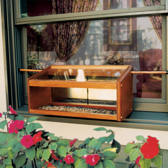 Coveside Windowsill Bird Feeder with Mirrored Back Flying Colors