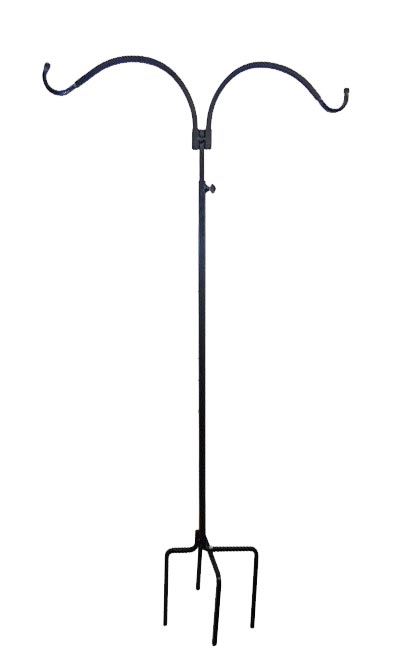 Erva Adjustable Double Shepherd Hook, Black, 4' 6" to 7'H Flying Colors