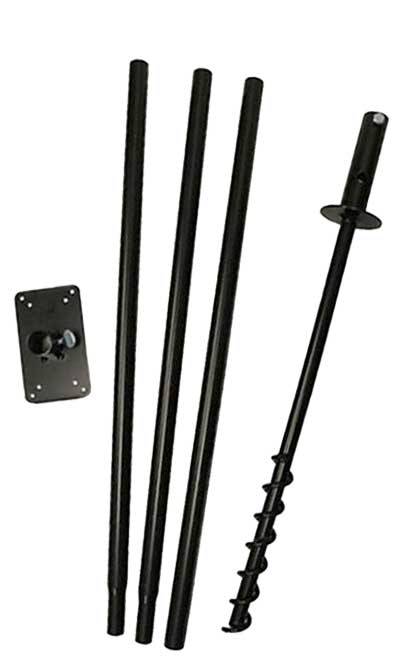 Erva Birding Pole with Ground Auger, 6' 8"H x 1" O.D. Flying Colors