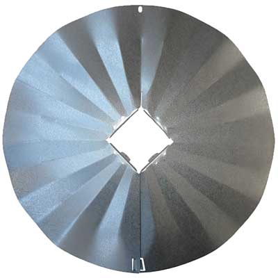 Erva Post Mounted Squirrel Baffle, Galvanized, 23.25" dia. Flying Colors