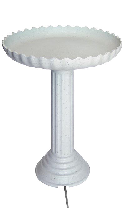 Farm Innovators Scalloped Heated Bird Bath & Pedestal Flying Colors