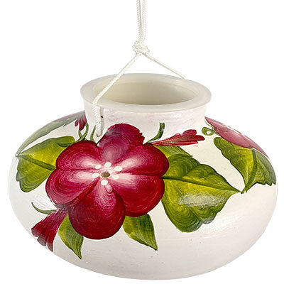 Lone Wolf Ceramic Hummingbird Feeder, Garnet Posy, 10 oz. Flying Colors
