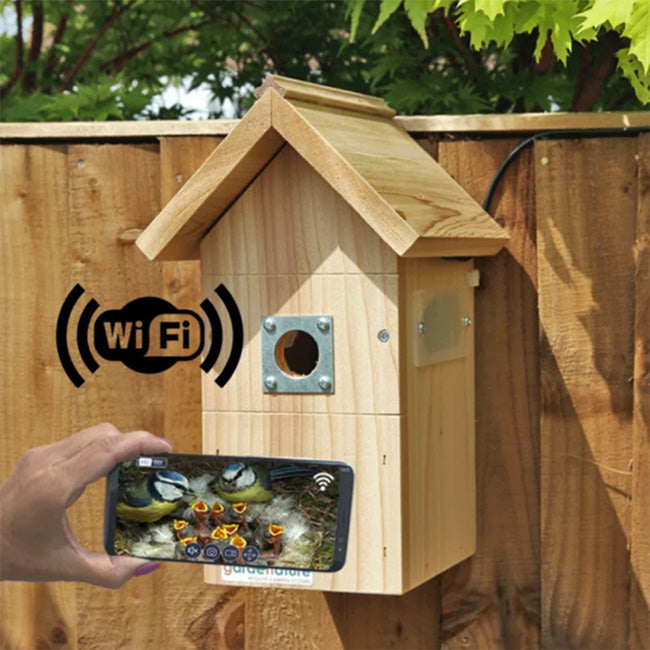 Nestera Bird Box WiFi Camera & Bird House Set, Corded Flying Colors