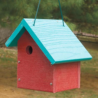 Woodlink Going Green Sloped Roof Wren House, Red Flying Colors